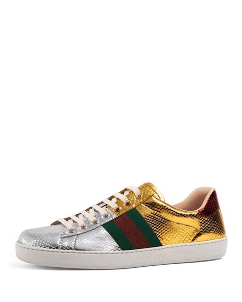 gucci arrow ace sneakers|Gucci ace metallic snakeskin sneakers.